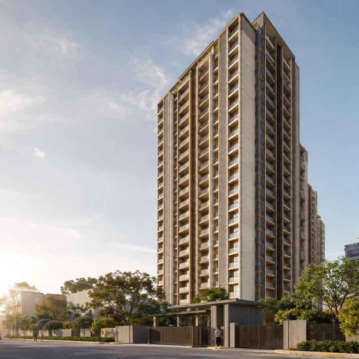 Urbanrise Gattahalli indicative street elevation of the development at Gattahalli, reflecting the filed two basements plus ground plus 18 upper floors